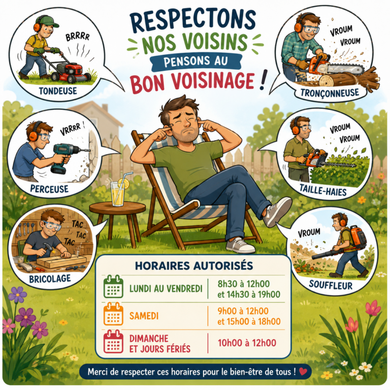 Respectons notre voisinage-Nouveaux horaires des nuisances sonores